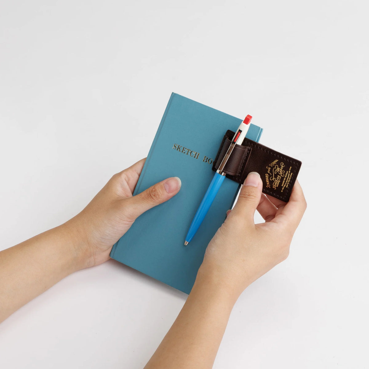 The Superior Labor Tochigi Pull-Up Leather Magnet Pen Clip - Black Brown