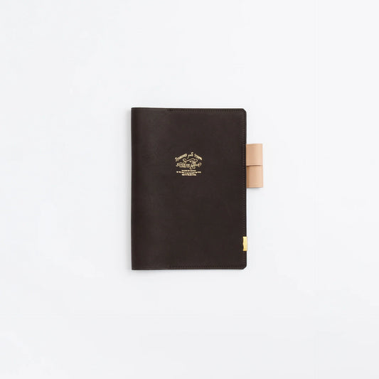 The Superior Labor A5 Japanese Glove Leather Note Keeper - Black Brown