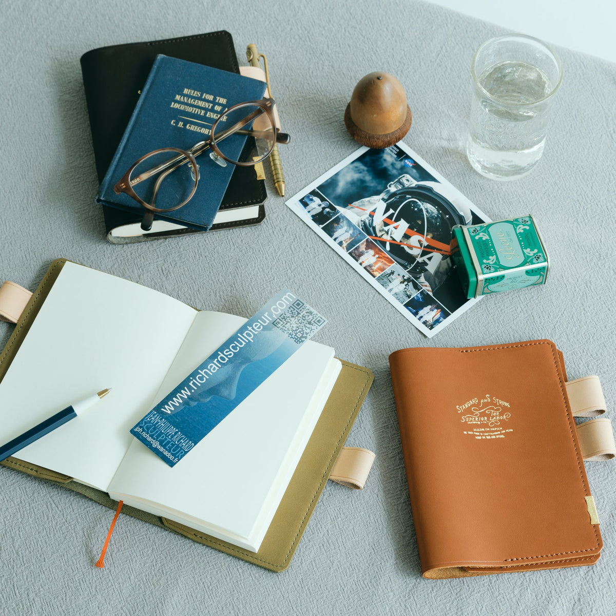 The Superior Labor A6 Japanese Glove Leather Note Keeper - Cognac