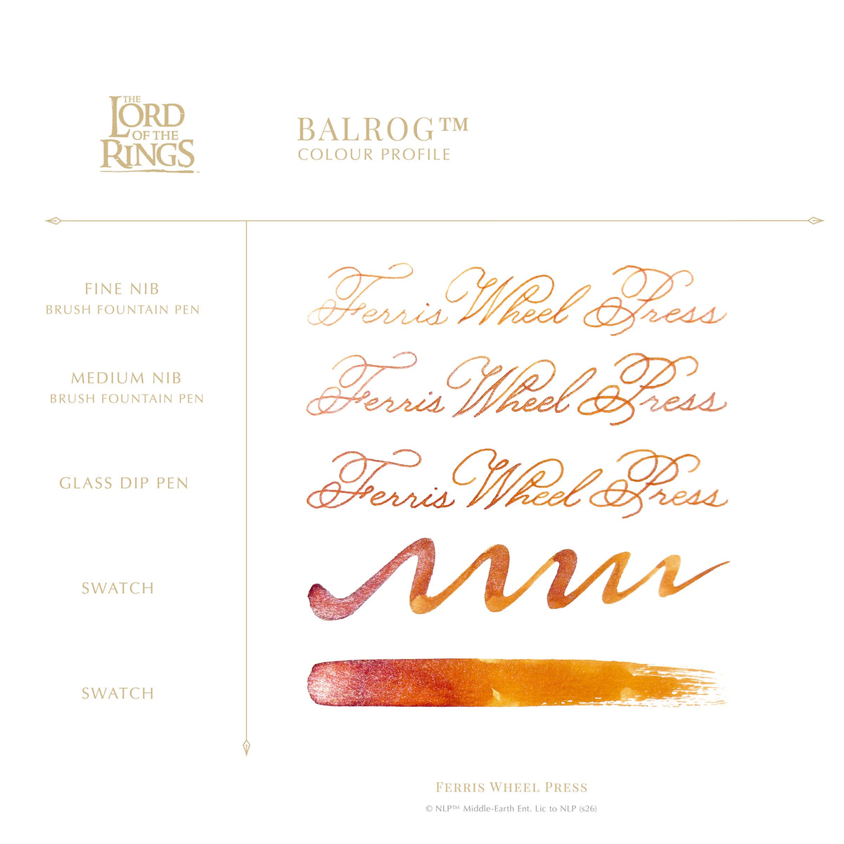 Ferris Wheel Press Lord of the Rings Balrog (38ml) Bottled Ink (25th Anniversary Edition)