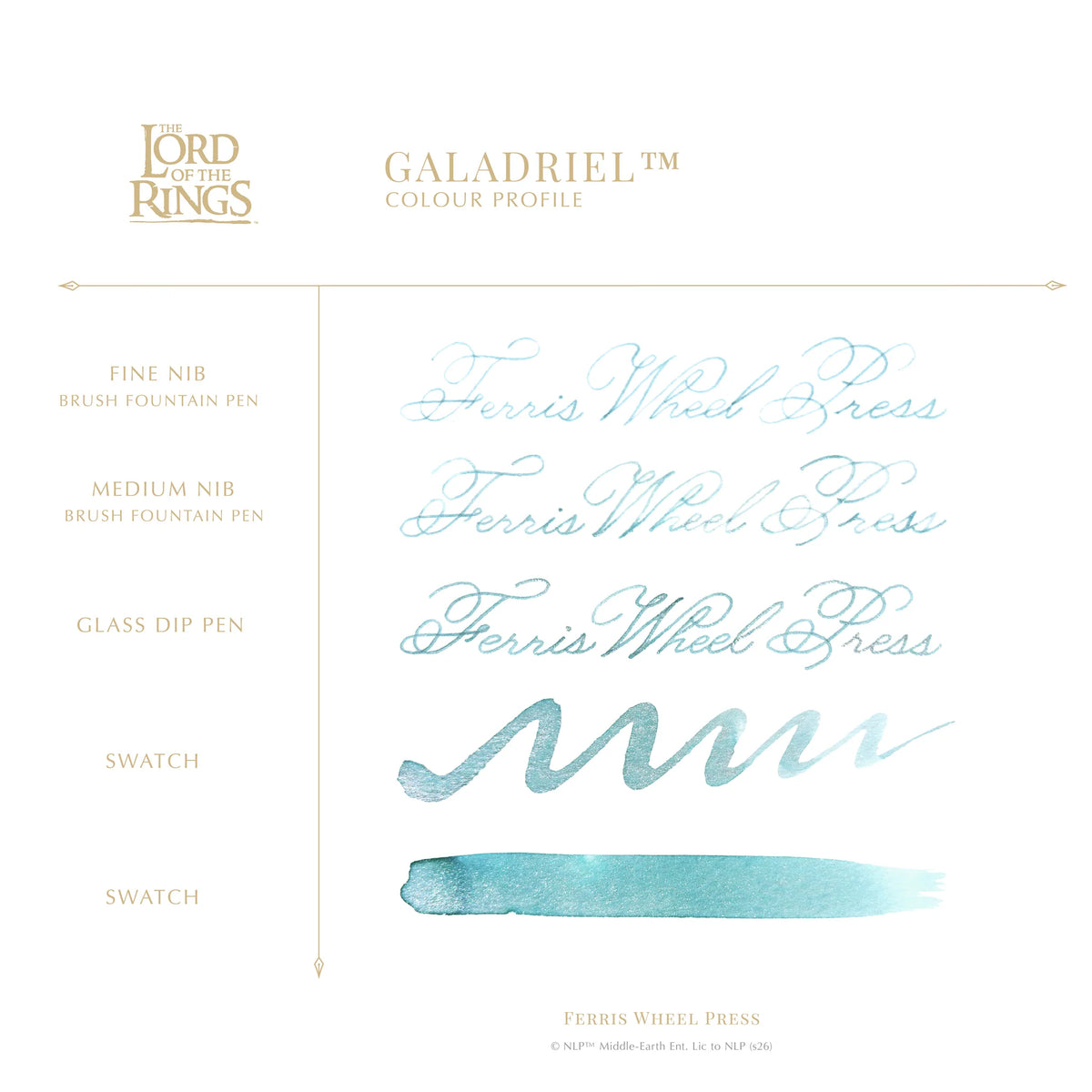 Ferris Wheel Press Lord of the Rings Galaderiel (38ml) Bottled Ink (25th Anniversary Edition)