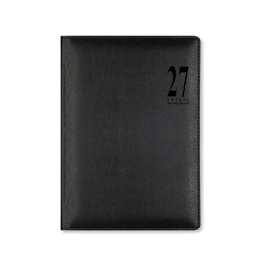 Letts of London 2027 Milano Week to View Leather Planner - Black (A5)