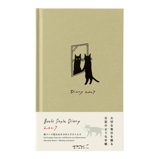 Midori 2027 B6 Book Style Diary - Cat Beige