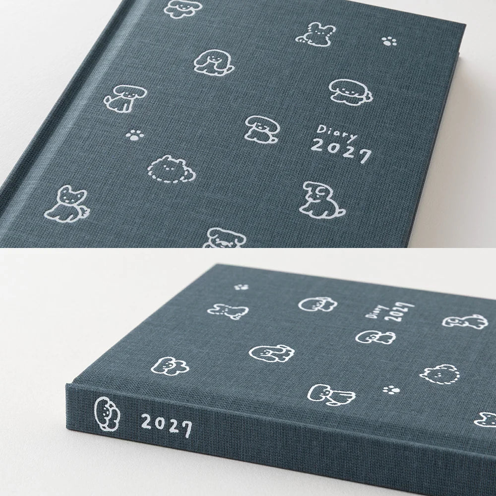 Midori 2027 B6 Book Style Diary - Dog Navy