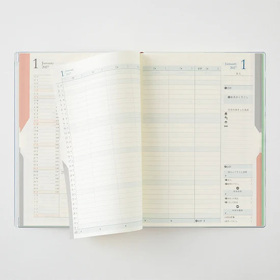 Midori 2027 B6 Double Schedule Diary - Light Green: Money