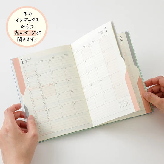 Midori 2027 B6 Double Schedule Diary - Light Green: Money