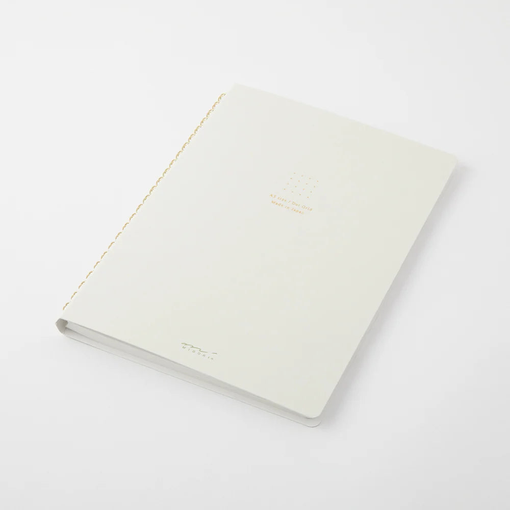 Midori Soft Color A5 Dotted Ring Notebook - White