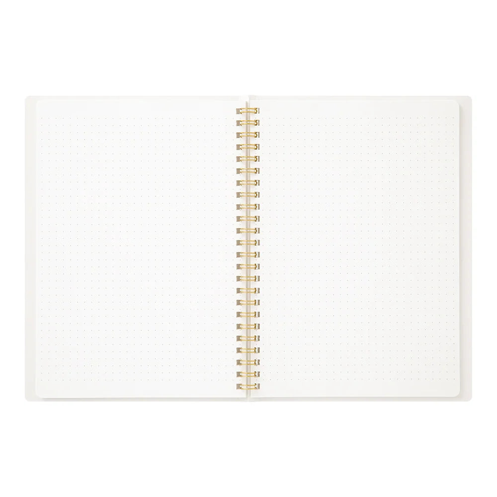 Midori Soft Color A5 Dotted Ring Notebook - White