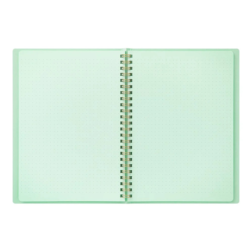 Midori Soft Color A5 Dotted Ring Notebook - Green