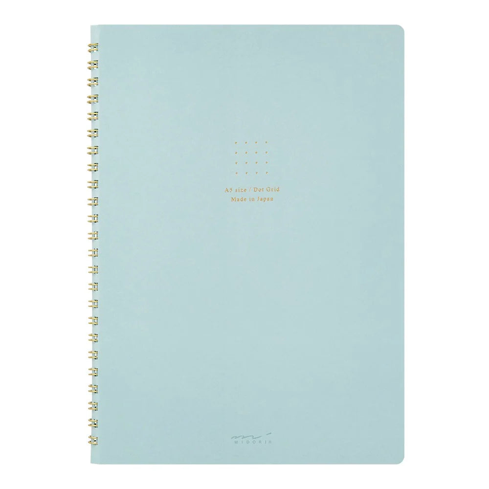 Midori Soft Color A5 Dotted Ring Notebook - Blue