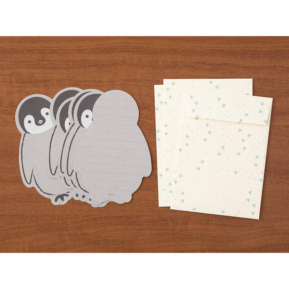 Midori Letter Set Die-Cut Animal - Penguin