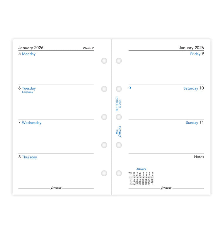 Filofax 2026 Mini Week to View Planner