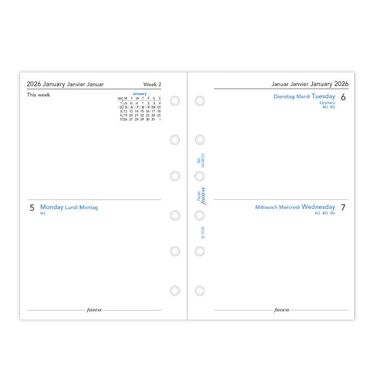 Filofax 2026 Pocket Two Days on One Page Planner