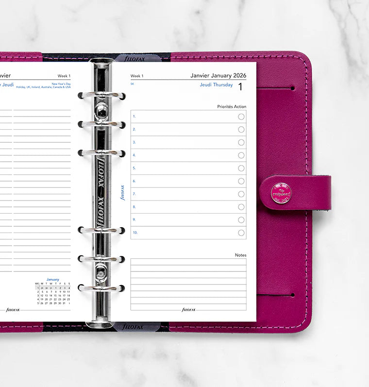 Filofax 2026 Day on Two Pages Planner - Bilingual