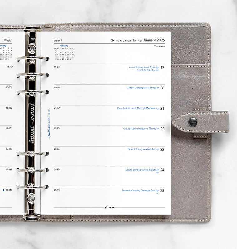 Filofax 2026 Week on One Page Planner - Multilanguage (A5)