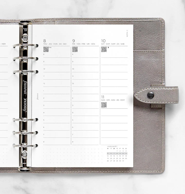 Filofax 2026 Minimal Vertical Week to View with Appointments Planner (A5)