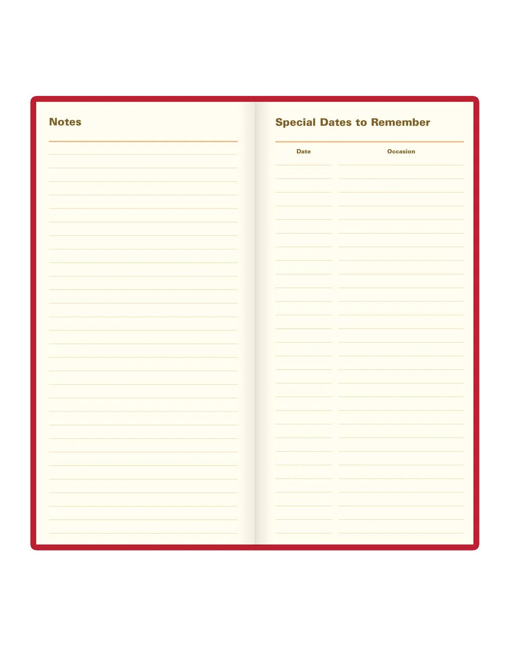 Letts of London 2027 Signature Bonded-Slim Week to View Planner - Red (Upright)
