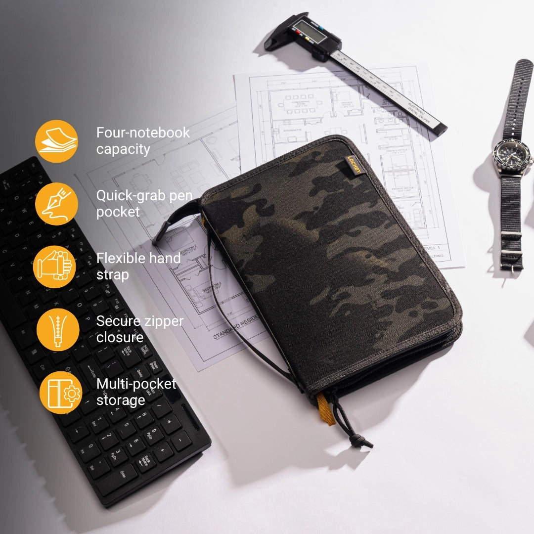 LOCHBY A5 Field Folio - Black Multicam