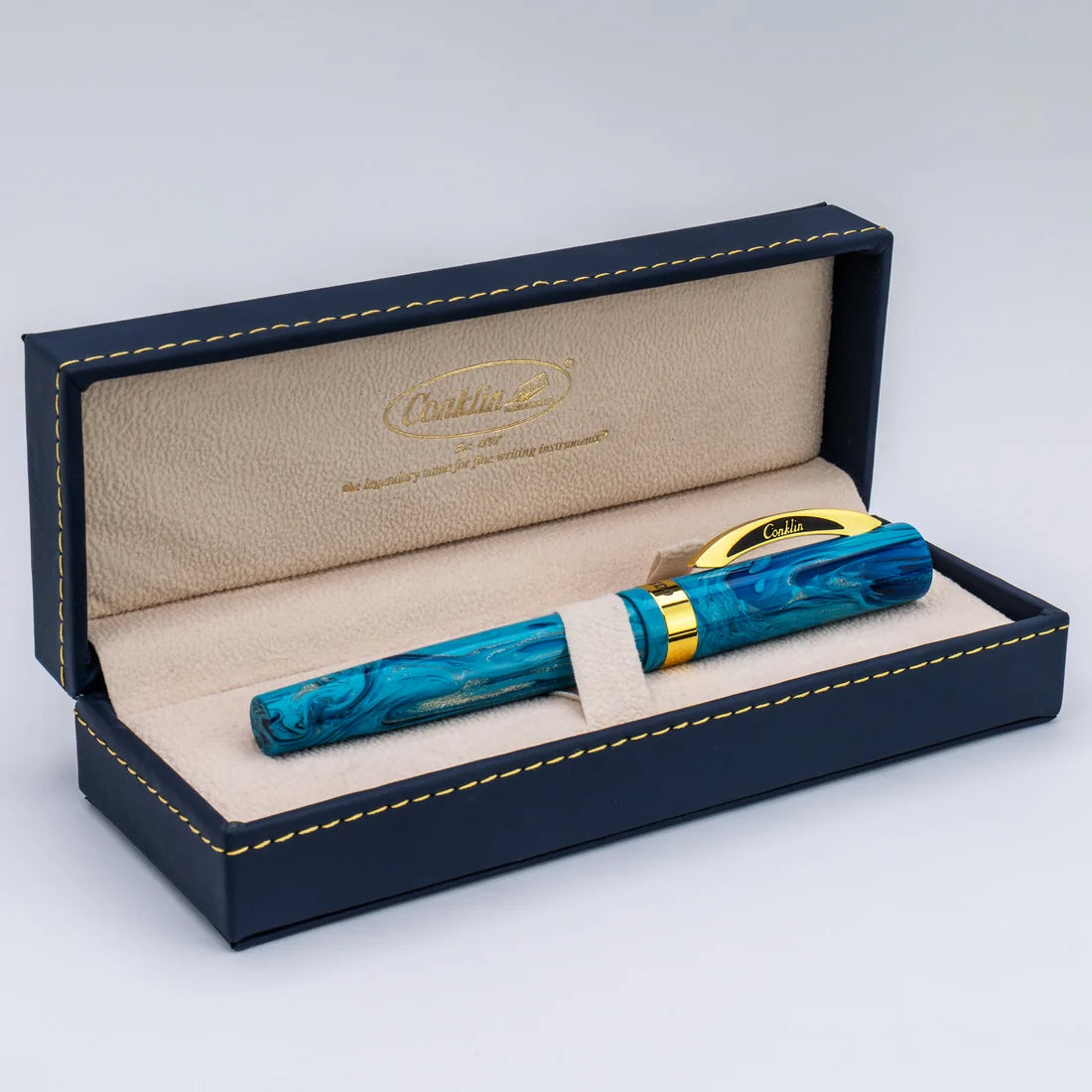 Conklin Toledo Fountain Pen - Tidal Pool with Gold Trim