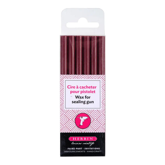 J. Herbin Special Glue-Gun Sealing Wax - Burgundy (6pcs)
