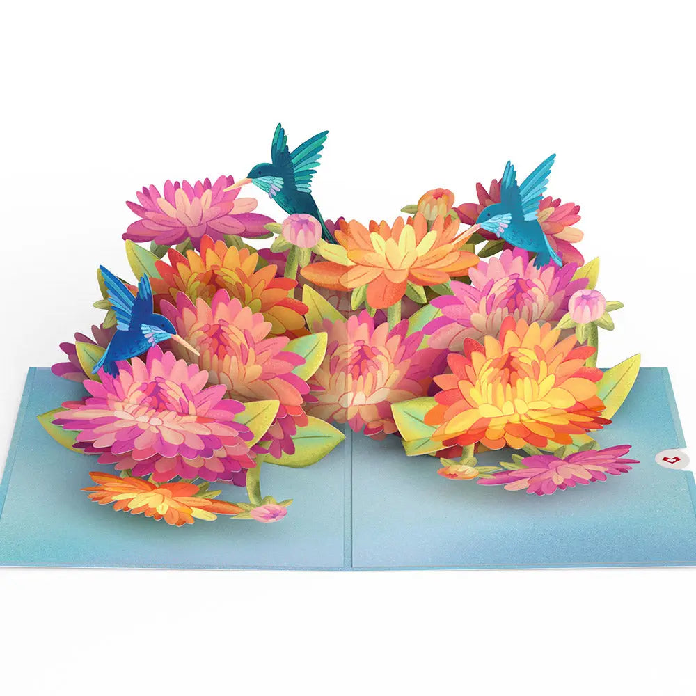 Lovepop Pop-Up Card - Vibrant Hummingbird Garden
