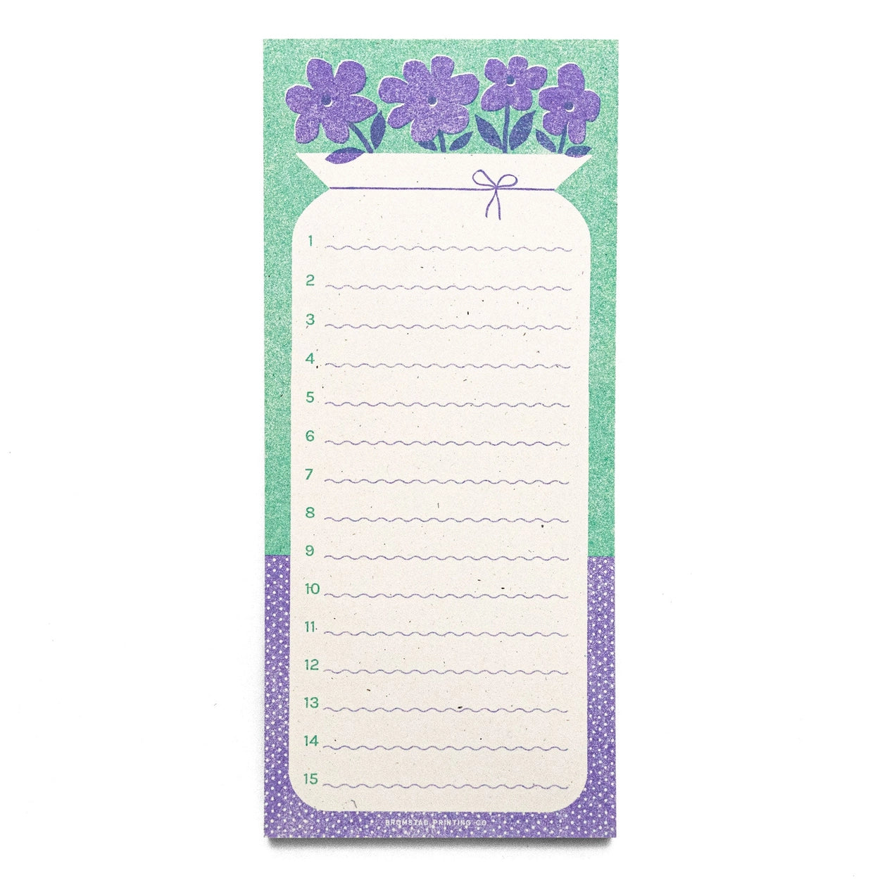 Bromstad Printing Risograph Notepad - Vase of Flowers