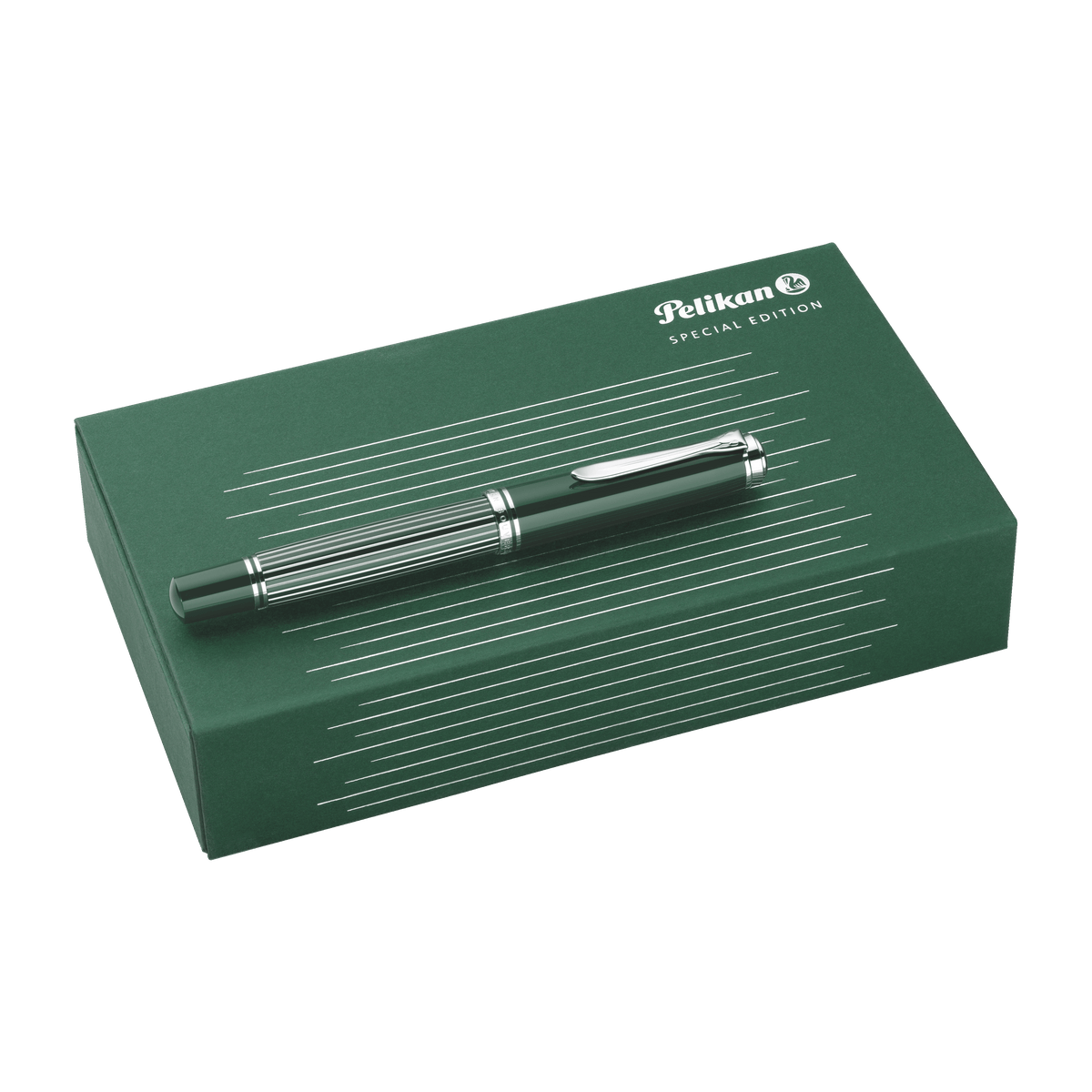 Pelikan Souverän M815 Fountain Pen - Metal Striped Green (Special Edition)