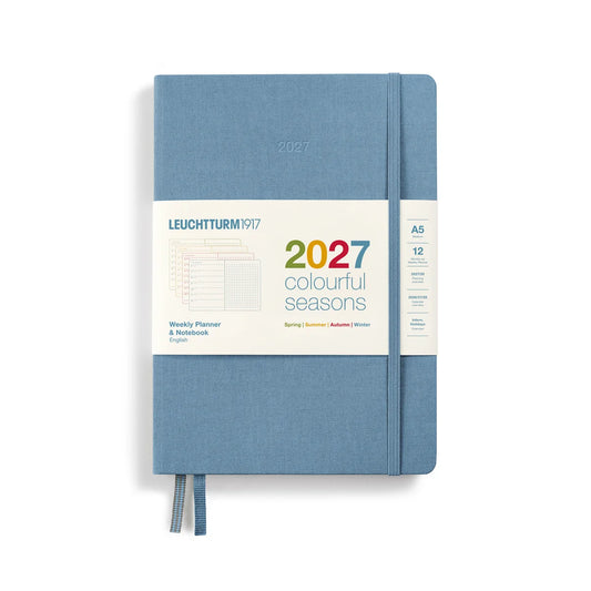 Leuchtturm1917 2027 A5 Medium Weekly Planner & Dotted Notebook - Colorful Seasons: Winter
