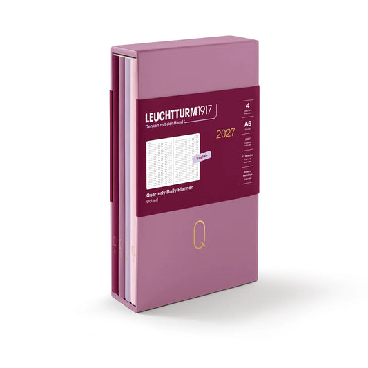 Leuchtturm1917 2027 A6 Pocket Hardcover Quarterly Dotted Daily Planner Set - Shades of Rose (Pack of 4)
