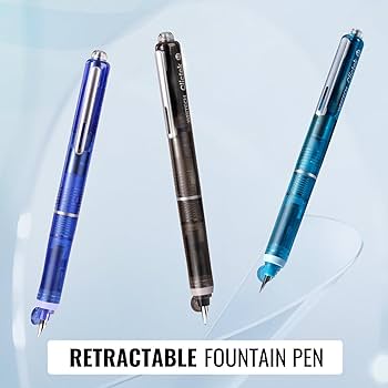 Writech Clictek Retractable Fountain Pen - Clear Blue
