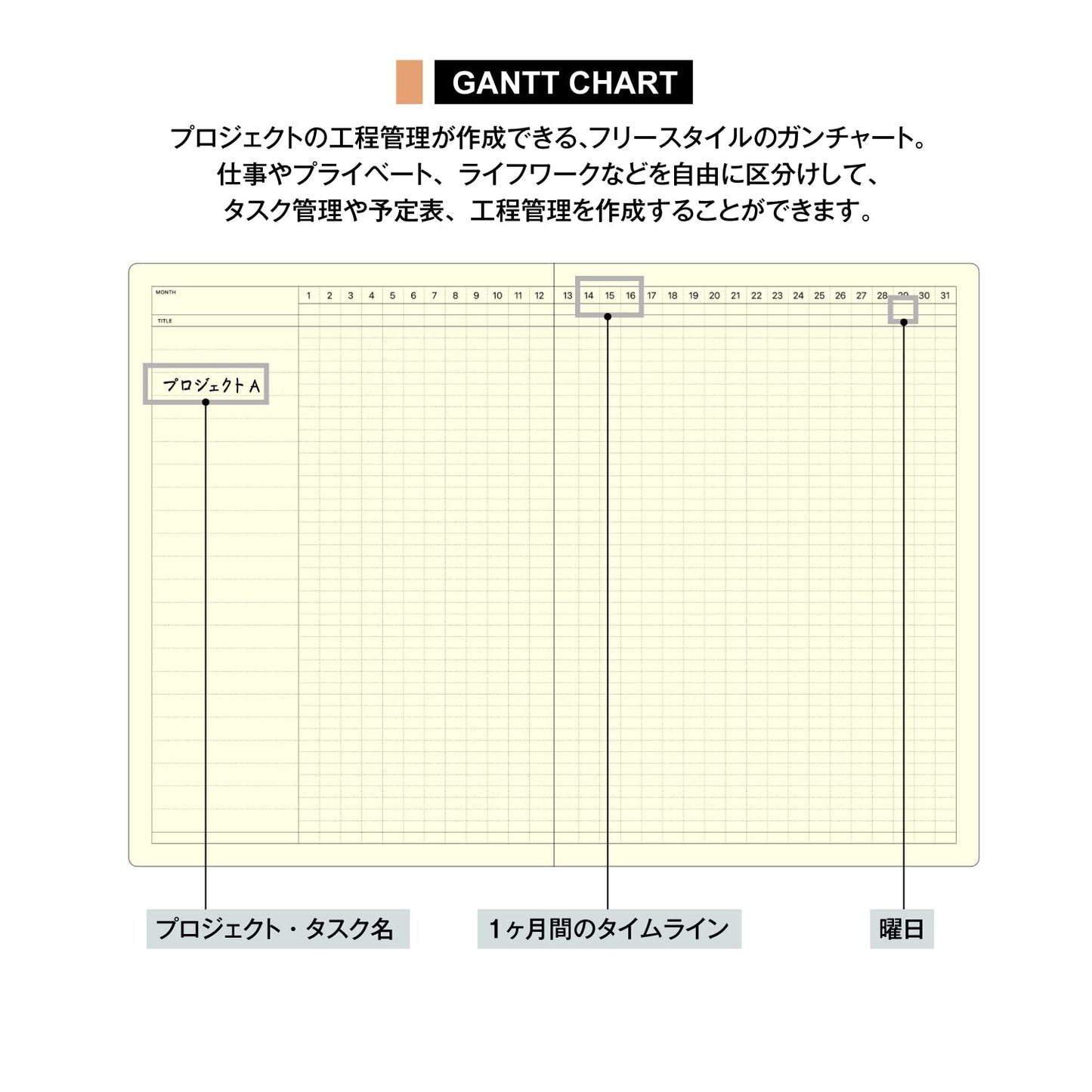 Laconic Style Notebook - Gantt Chart