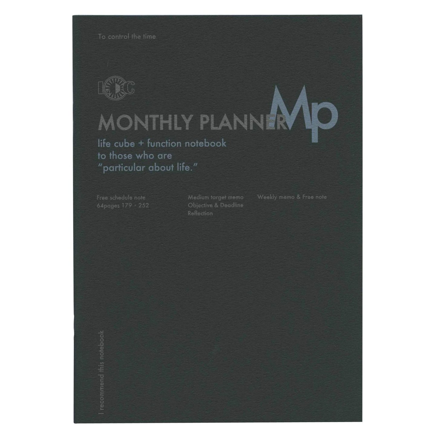 Luddite Function Notebook - Undated Monthly Planner (Black)
