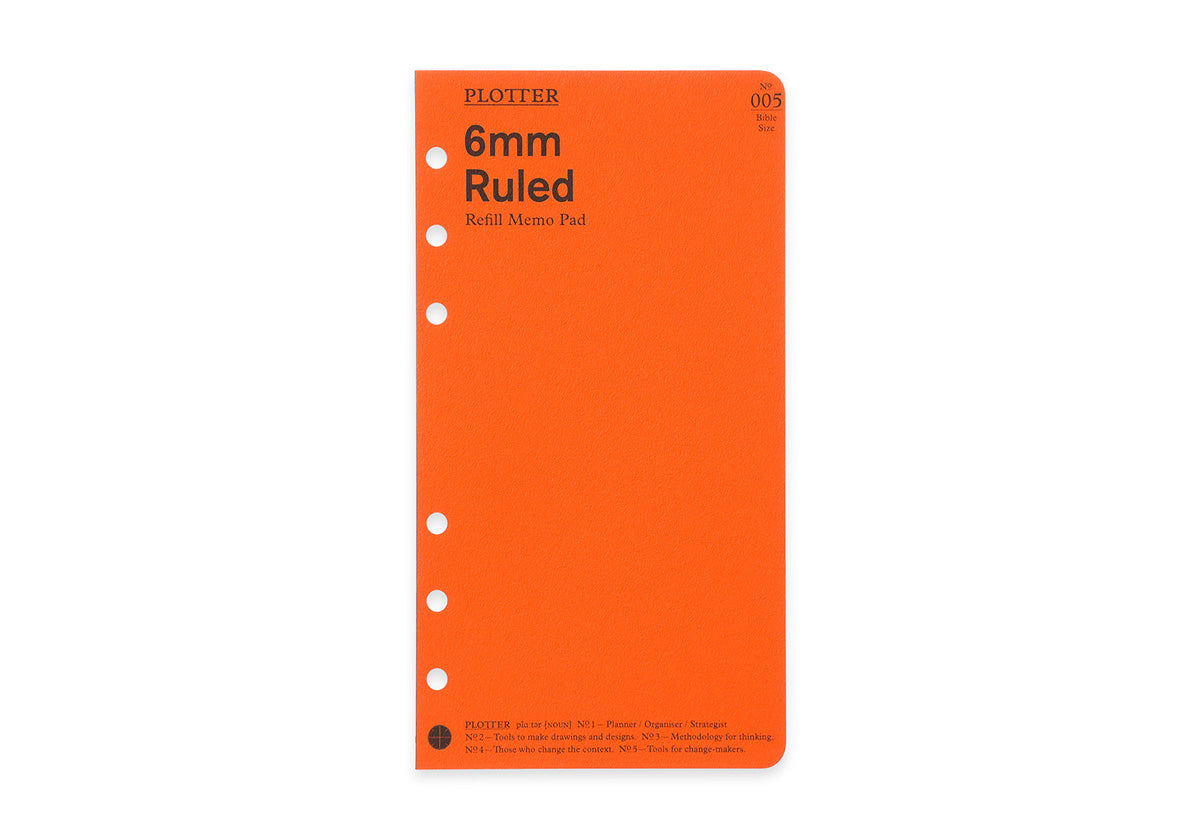 PLOTTER Refill Memo Pad 6mm Ruled (80 Sheets) - Bible Size