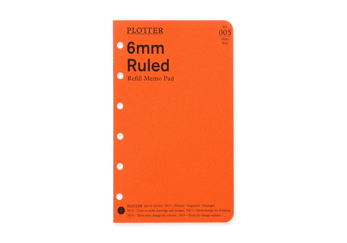 PLOTTER Refill Memo Pad 6mm Ruled (80 Sheets) - Mini Size