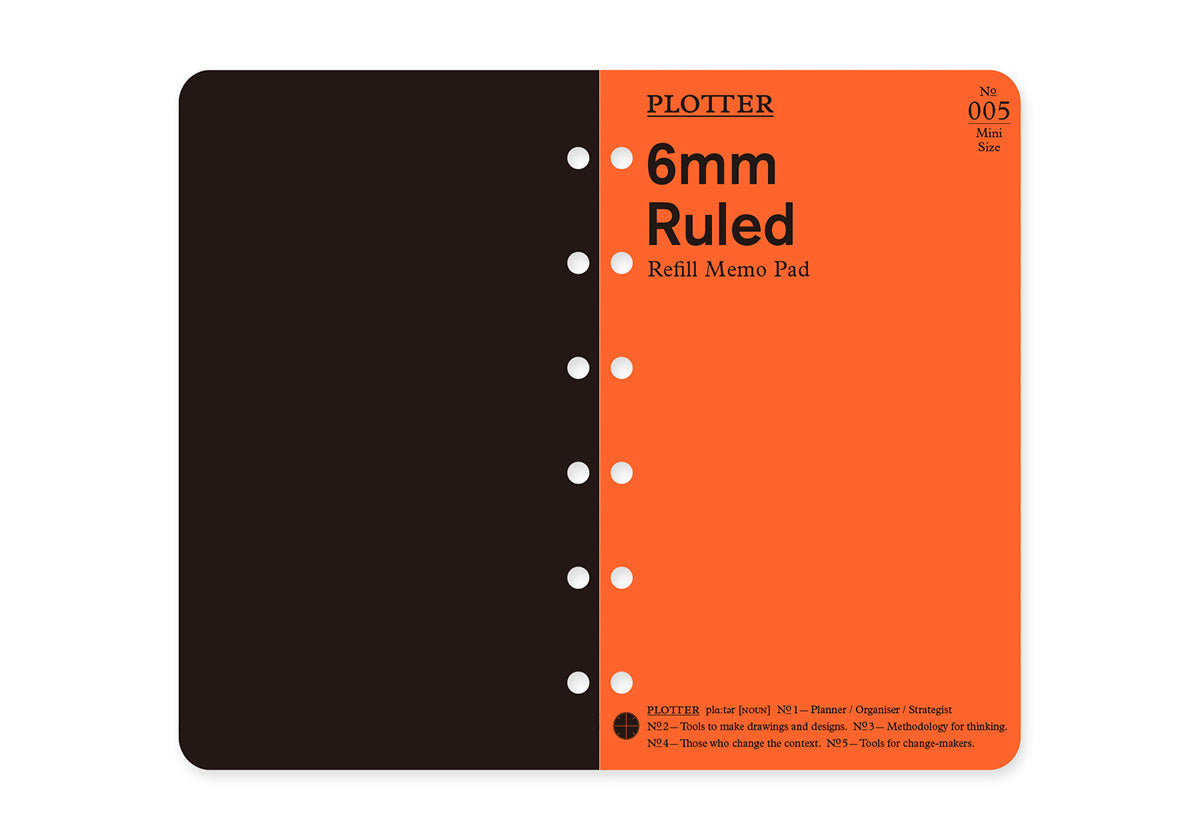 PLOTTER Refill Memo Pad 6mm Ruled (80 Sheets) - Mini Size