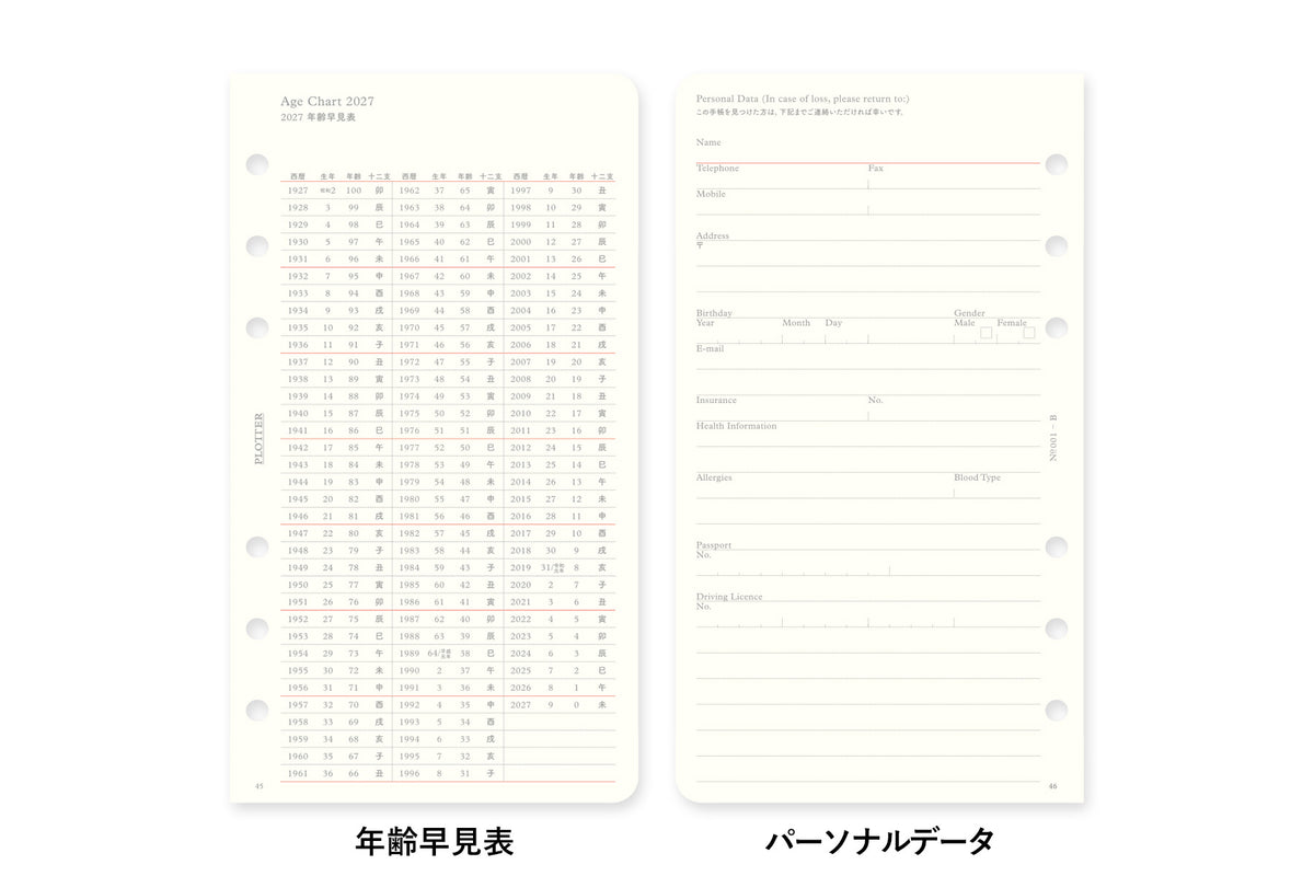 PLOTTER DIARY 2027 Monthly Schedule Refill - Bible Size