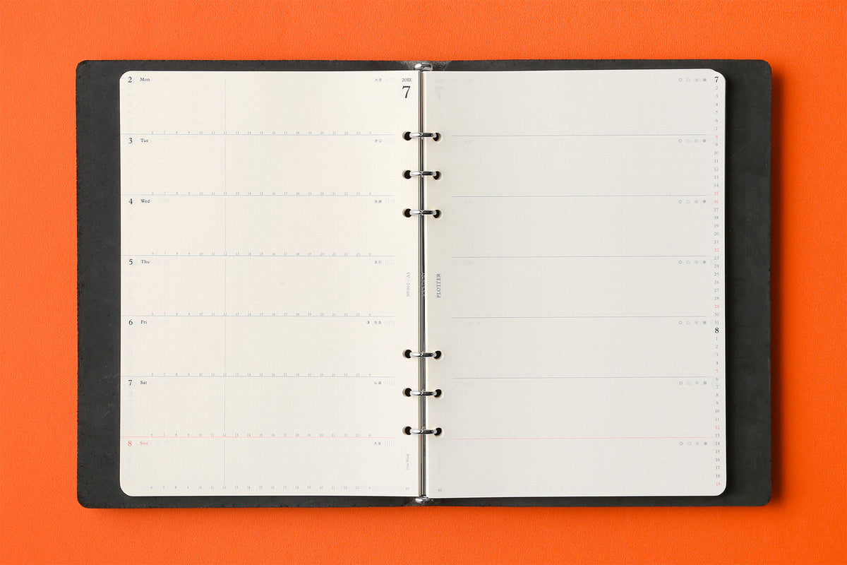 PLOTTER DIARY 2027 Weekly Schedule Refill - A5 Size
