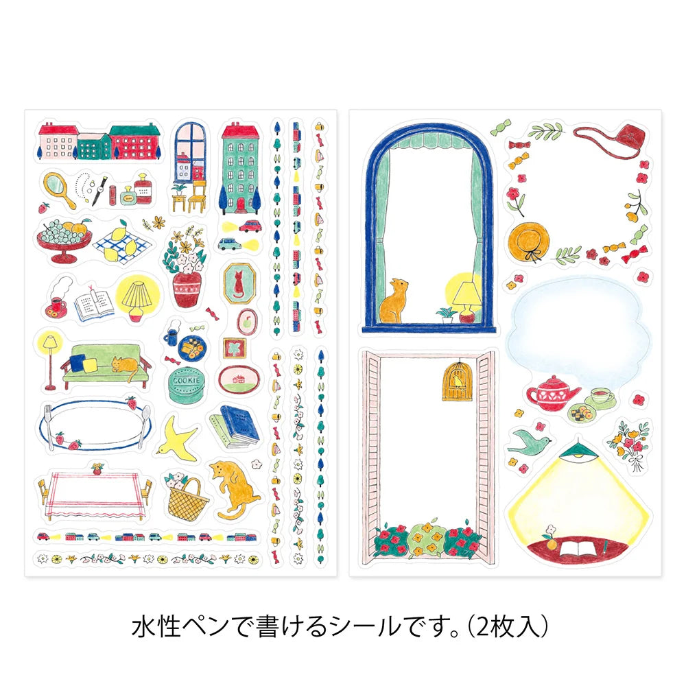 Midori Yuru Log Decoration Sticker - Daily Life (2 sheets)