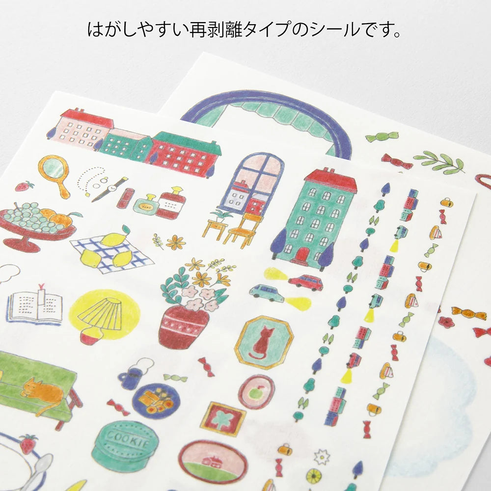 Midori Yuru Log Decoration Sticker - Daily Life (2 sheets)