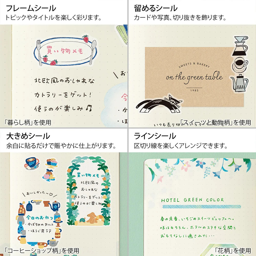 Midori Yuru Log Decoration Sticker - Daily Life (2 sheets)