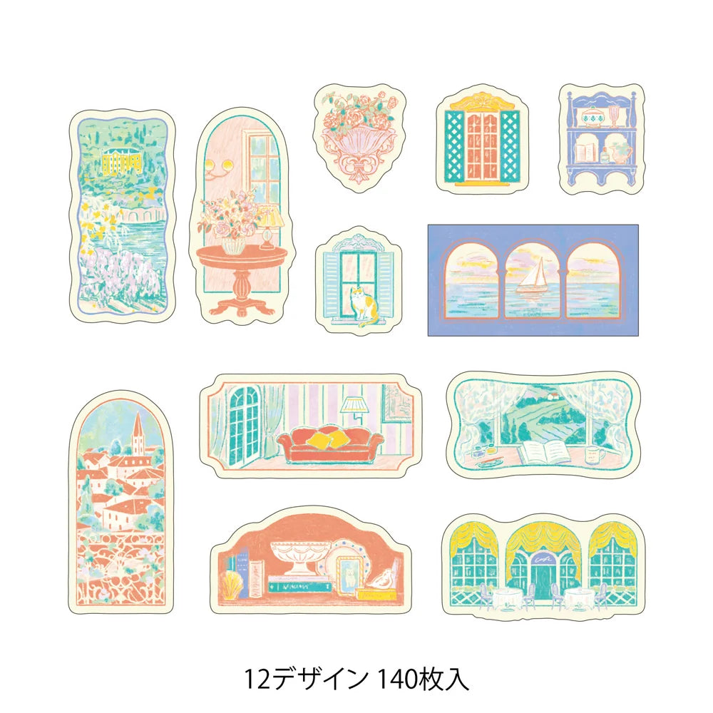 Midori Yuru Log Roll Stickers - Window Views