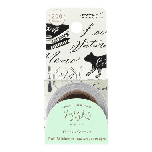 Midori Yuru Log Roll Stickers - Calligraphy