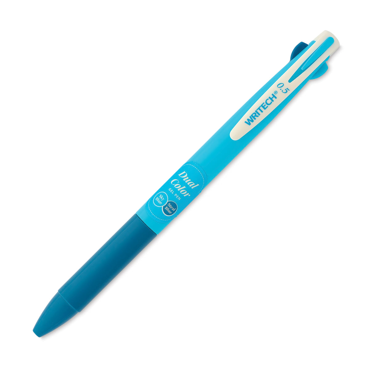 Writech Retractable Vintage Dual 2-in-1 Gel Pen - Sky Blue/Steel Blue