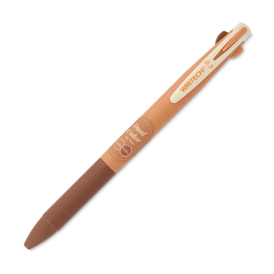 Writech Retractable Vintage Dual 2-in-1 Gel Pen - Apricot/Coffee