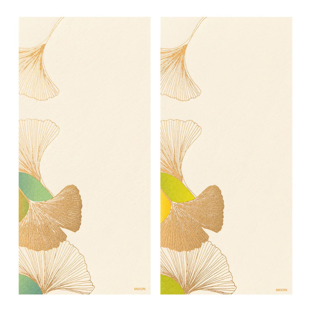 Midori Message Letterpad - Dancing Ginkgo (Foil Stamping)