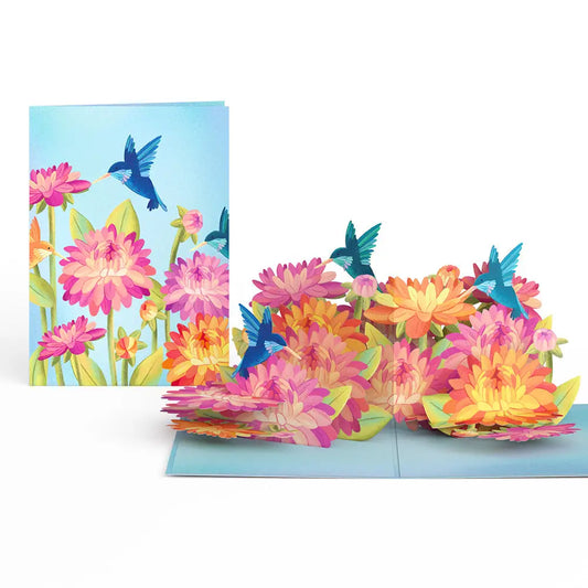 Lovepop Pop-Up Card - Vibrant Hummingbird Garden