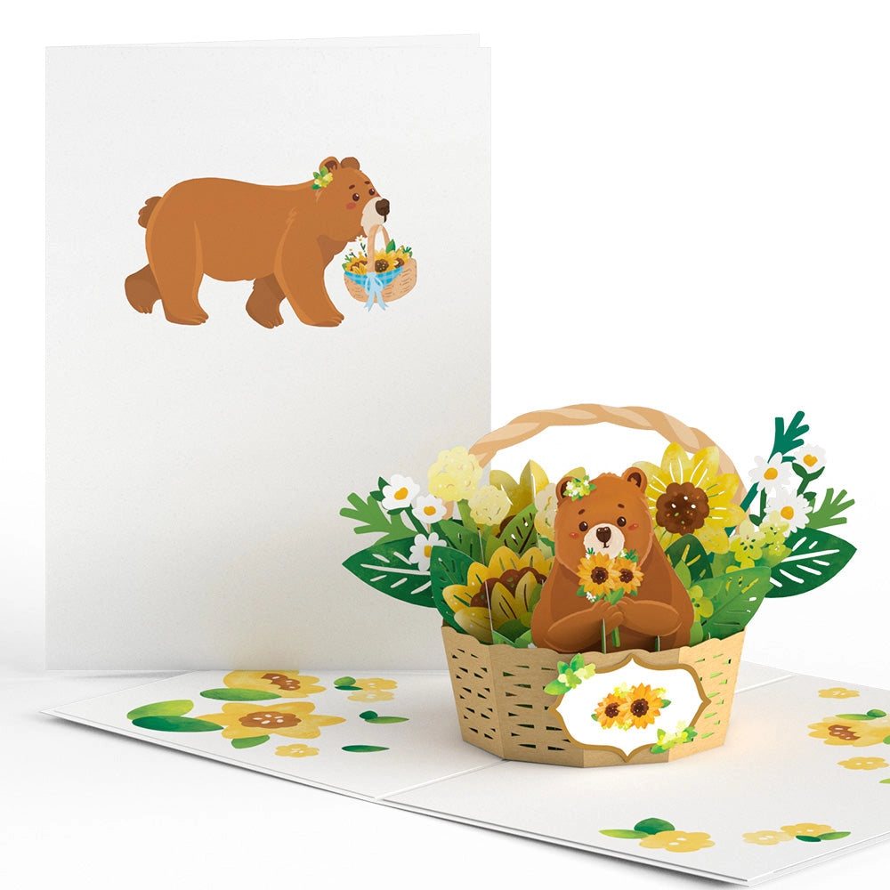 Lovepop Pop-Up Card - Spring Bear Basket
