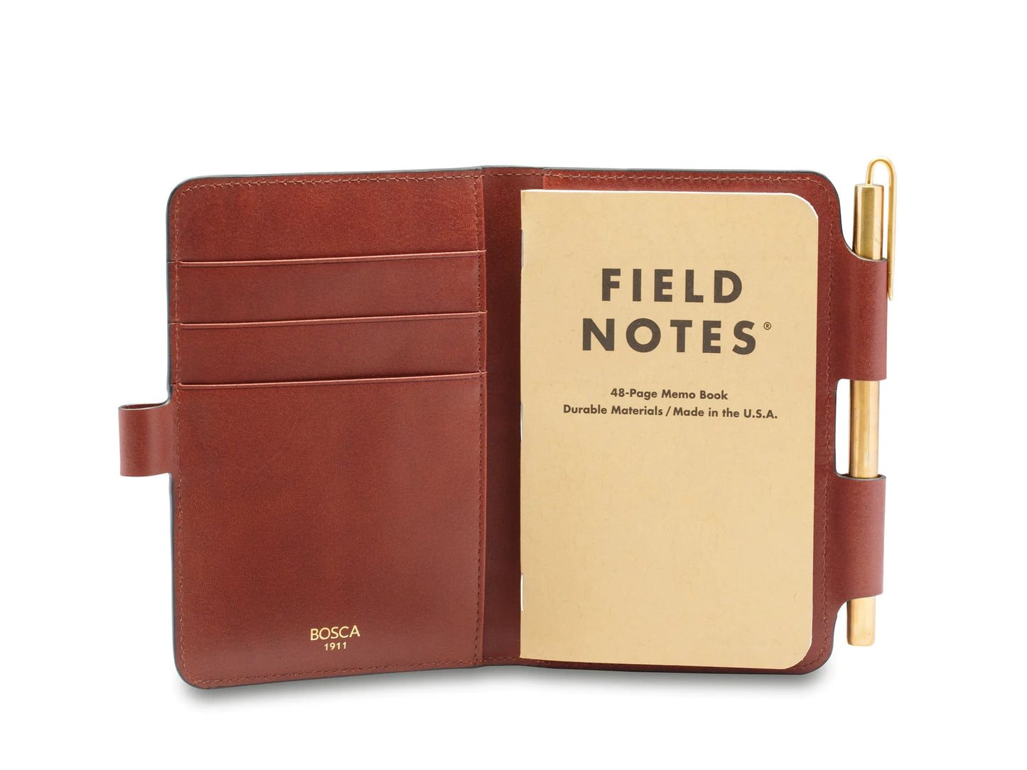 Bosca Vintage Field Notes Journal - Dark Brown Crocodile