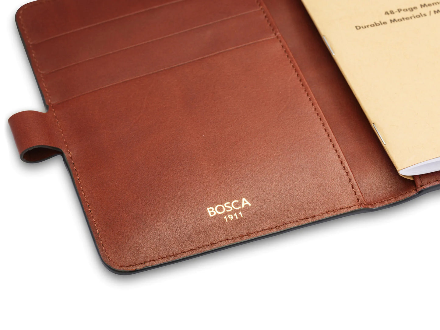 Bosca Vintage Field Notes Journal - Dark Brown Crocodile