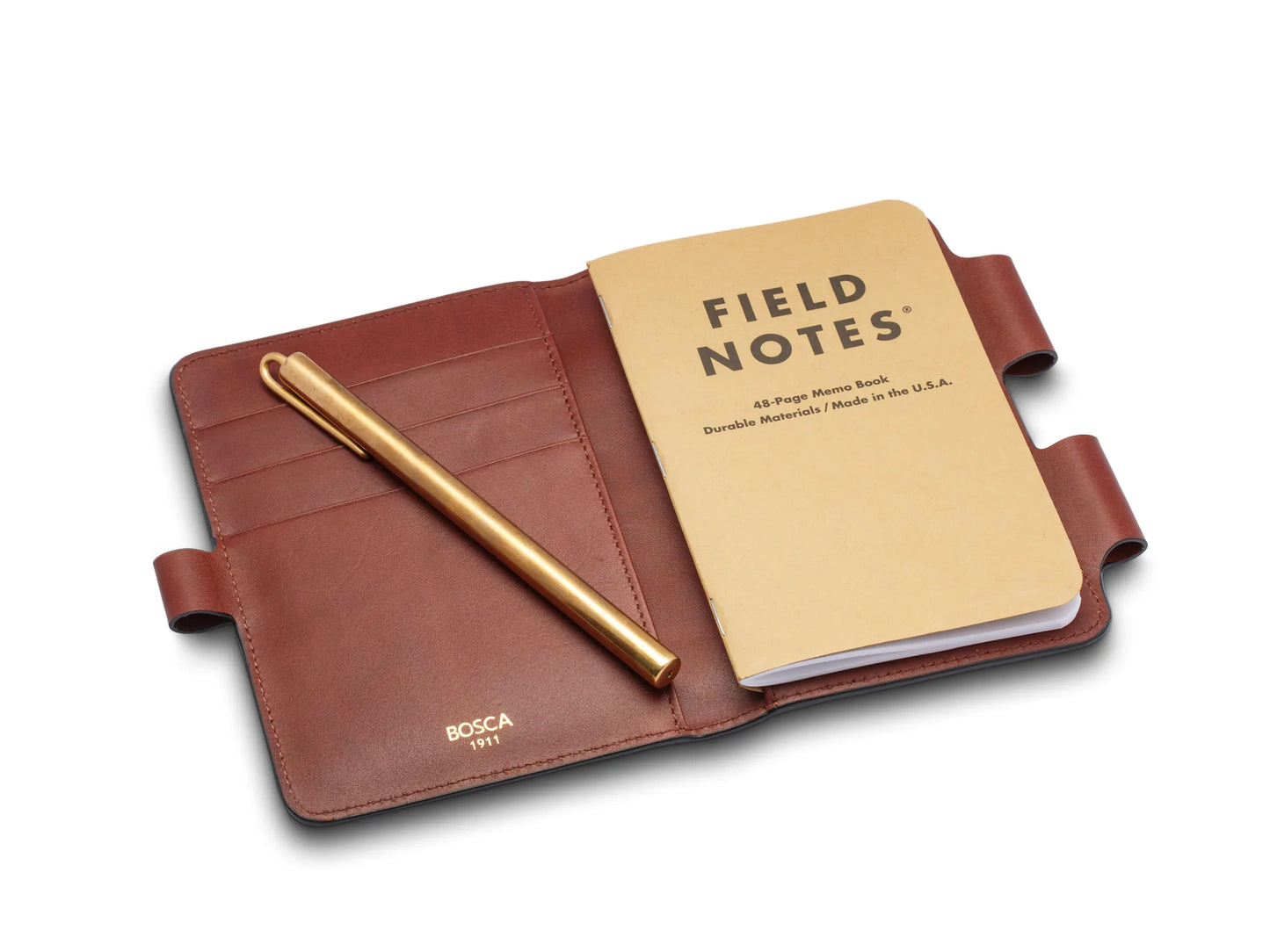Bosca Vintage Field Notes Journal - Dark Brown Crocodile